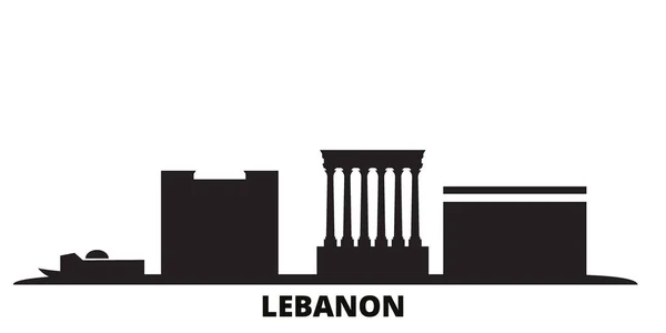 Die Skyline der libanesischen Stadt isolierte Vektorillustration. libanon reisen schwarze Stadtlandschaft — Stockvektor