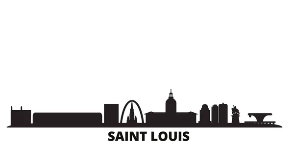 Stati Uniti, Saint Louis skyline città isolato illustrazione vettoriale. Stati Uniti, Saint Louis viaggi paesaggio urbano nero — Vettoriale Stock