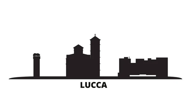 Italien, lucca city skyline isolierte vektorillustration. italien, lucca reisen schwarze stadtlandschaft — Stockvektor