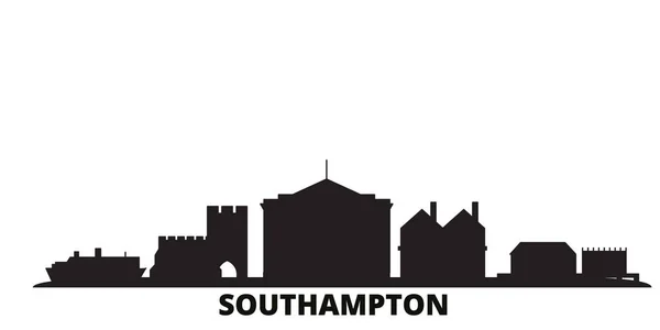 Велика Британія, місто Саутгемптон Небесна ізольована векторна ілюстрація. Велика Британія, Саутгемптон подорожує чорним пейзажем. — стоковий вектор