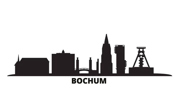 Alemanha, cidade de Bochum skyline ilustração vetorial isolado. Alemanha, Bochum viagem paisagem urbana preta — Vetor de Stock