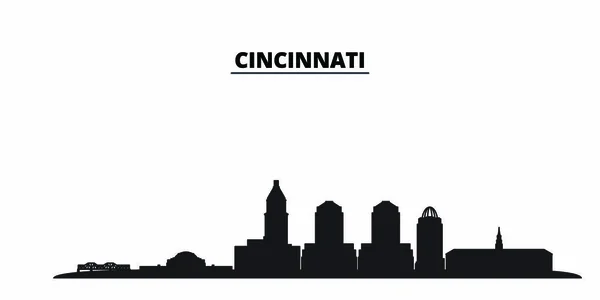 Vereinigte Staaten, Stadtsilhouette von Cincinnati isolierte Vektorillustration. vereinigte staaten, cincinnati city travel black cityscape — Stockvektor