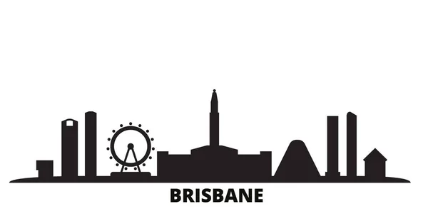 Australia, ciudad de Brisbane skyline ilustración vectorial aislado. Australia, Brisbane viajes negro paisaje urbano — Archivo Imágenes Vectoriales