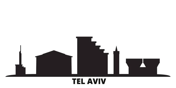 이스라엘, 텔아비브 도시 스카이라인외진 벡터 일러스트. 이스라엘, 텔아비브 의육 지가 있는 도시 경관 — 스톡 벡터