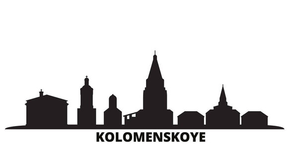 Russia, Kolomenskoye, Church Of The Ascension city skyline isolated vector illustration. Russia, Kolomenskoye, Church Of The Ascension travel black cityscape