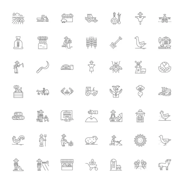 Horticulture linear icons, signs, symbols vector line illustration set — Stock Vector