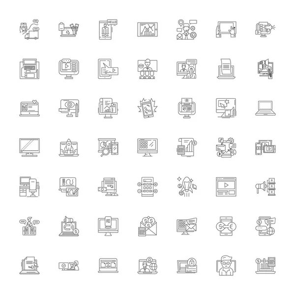 Sistema de negócios ícones lineares, sinais, símbolos conjunto de ilustração linha vetorial —  Vetores de Stock
