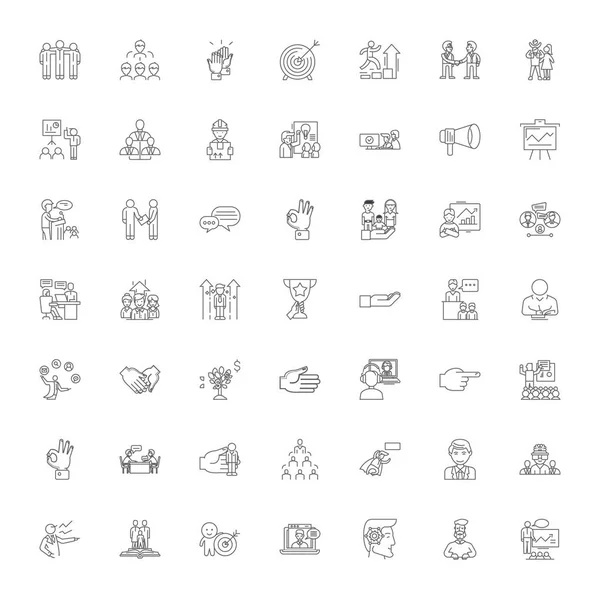 Tutoría de iconos lineales, signos, símbolos vector línea ilustración conjunto — Archivo Imágenes Vectoriales