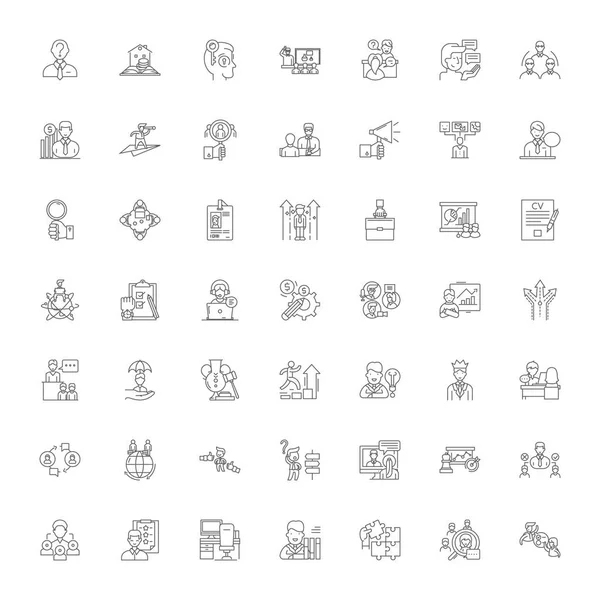 Entraînement des icônes linéaires, signes, symboles vectoriels ensemble d'illustration de ligne — Image vectorielle