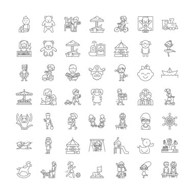 Doğrusal simgeler, işaretler, semboller çizen çocuklar