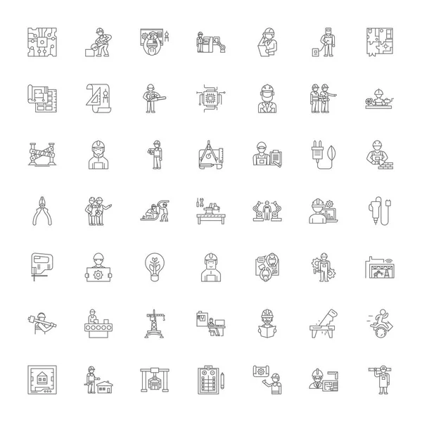 Diy linear icons, signs, symbols vector line illustration set — 图库矢量图片