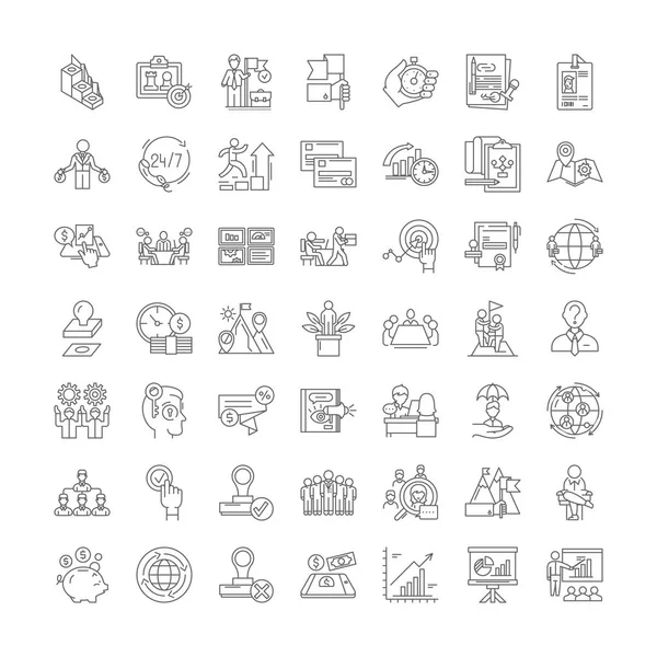 Idea de producto iconos lineales, signos, símbolos vector línea ilustración conjunto — Archivo Imágenes Vectoriales