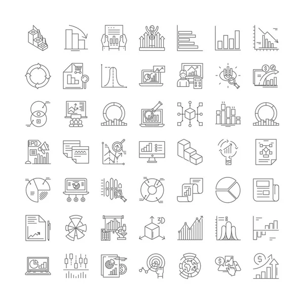 Classement des icônes linéaires, signes, symboles ensemble d'illustration de ligne vectorielle — Image vectorielle