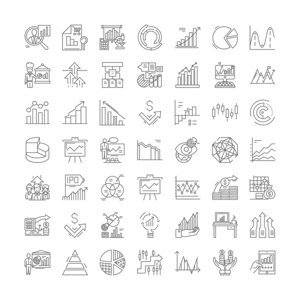 Variando ícones lineares, sinais, símbolos conjunto de ilustração linha vetorial —  Vetores de Stock