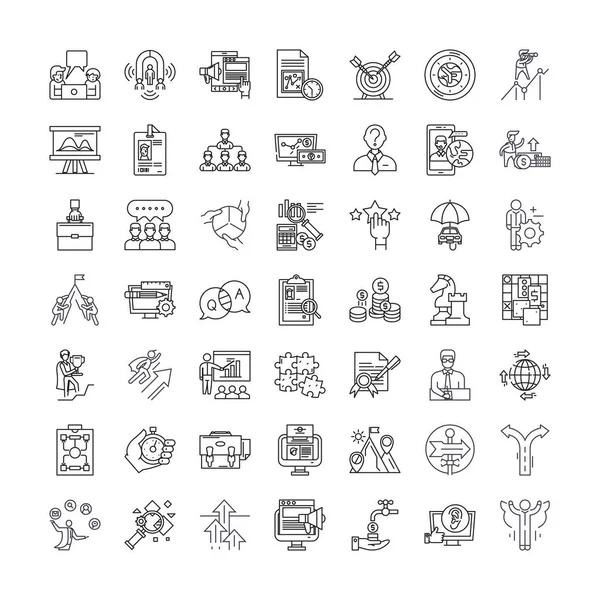 Tácticas iconos lineales, signos, símbolos vector línea ilustración conjunto — Vector de stock