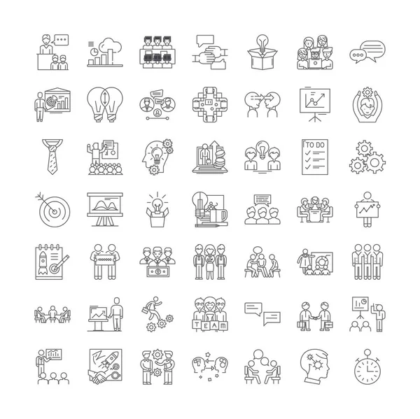 Workshop linear icons, signs, symbols vector line illustration set — ストックベクタ