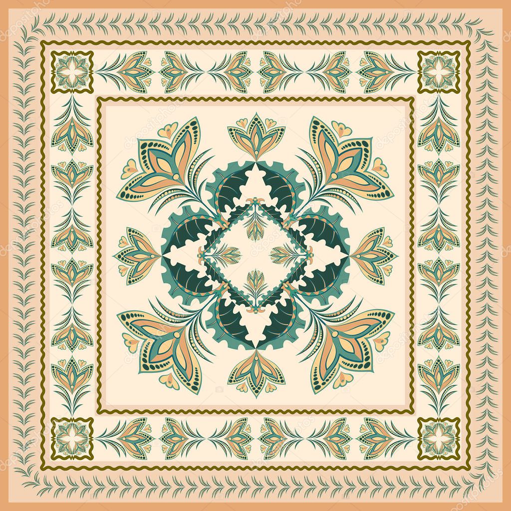 Floral ornament motif for garment decoration