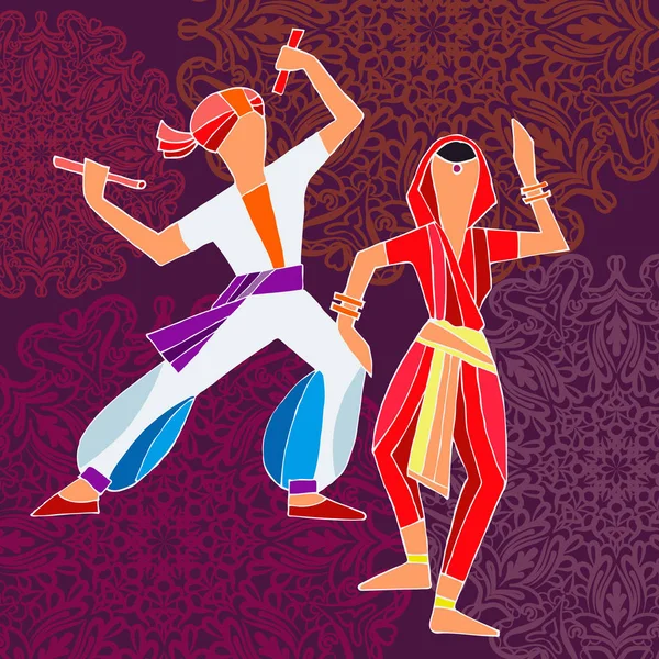 Nemzeti indiai tánc — Stock Vector