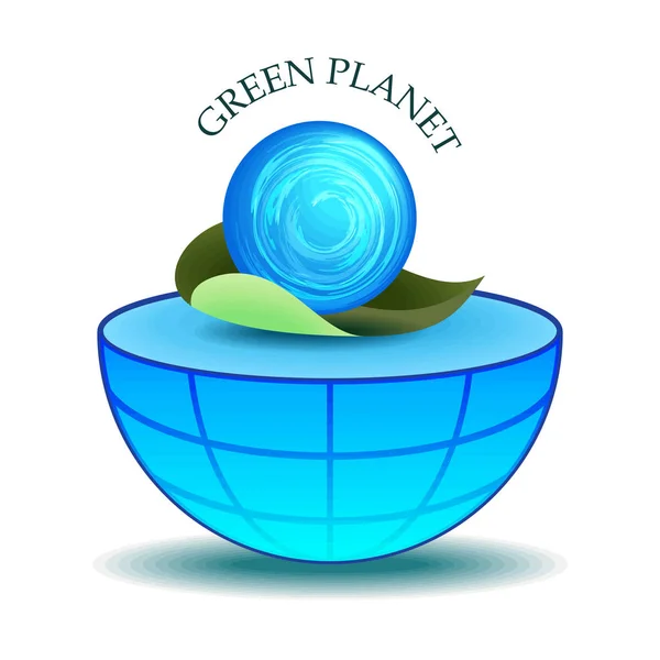 Πράσινη βλάστηση τοπίο Αγροτική εικόνα ή λογότυπο Design Collection Over White — Διανυσματικό Αρχείο