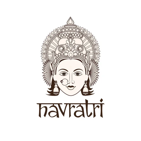Ilustración de la feliz celebración de Navratri — Vector de stock