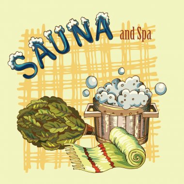 sauna aksesuarları arka plan görüntü vektör görüntü