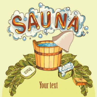 sauna aksesuarları arka plan görüntü vektör görüntü