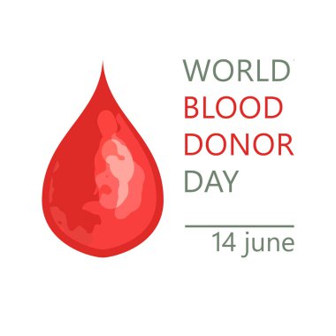 Dünya kan donör günü. Bir damla kan, kan nakli sembolleri