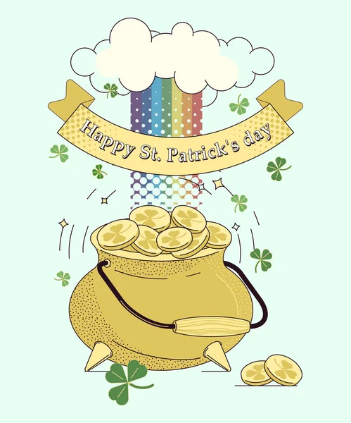 Vacances culturelles irlandaises St. Patricks Day.Illustration vectorielle, affiche verticale en style plat . — Image vectorielle