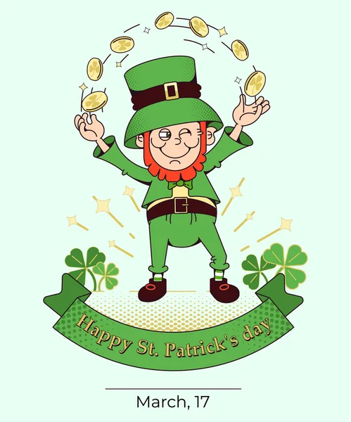 Vacances culturelles irlandaises St. Patricks Day.Illustration vectorielle, affiche verticale en style plat . — Image vectorielle