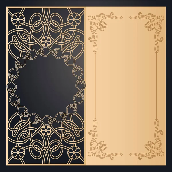 Greeting Card Transparent Celtic Ornament Template Laser Cutting Wedding Holiday Stock Illustration