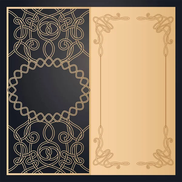 Greeting Card Transparent Celtic Ornament Template Laser Cutting Wedding Holiday Vector Graphics