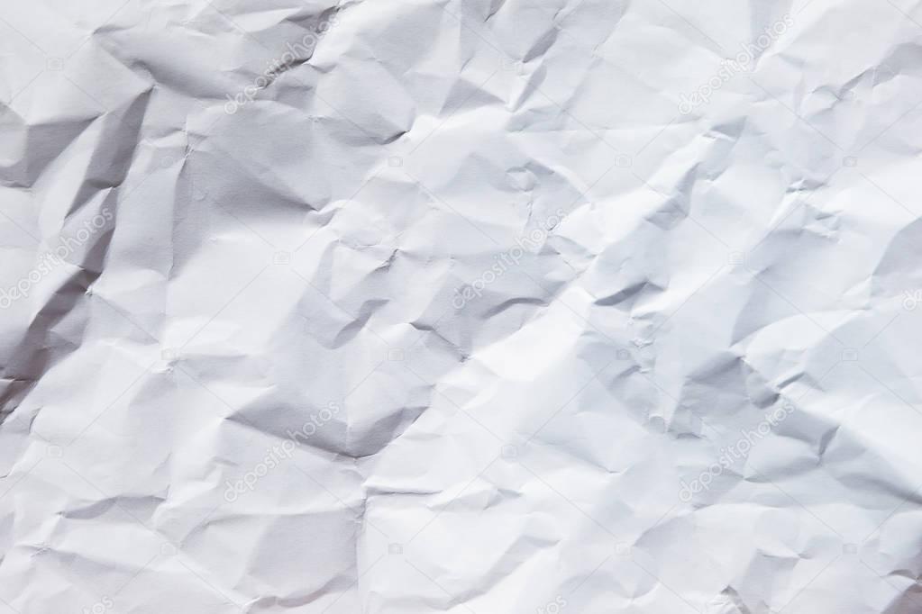 White crumpled paper background