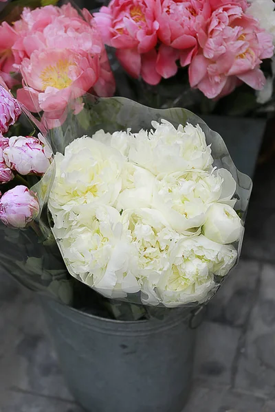 White peony bouquet — Stock Photo, Image