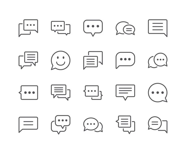 Conjunto mínimo de iconos de línea de burbuja de chat Ilustración de stock