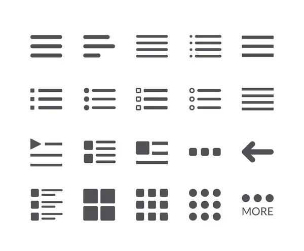Conjunto mínimo de iconos de línea de menú de hamburguesas Gráficos vectoriales