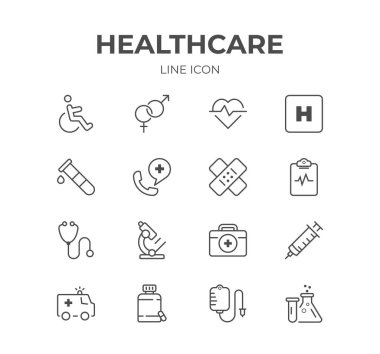 Sağlık hattı Icons Set