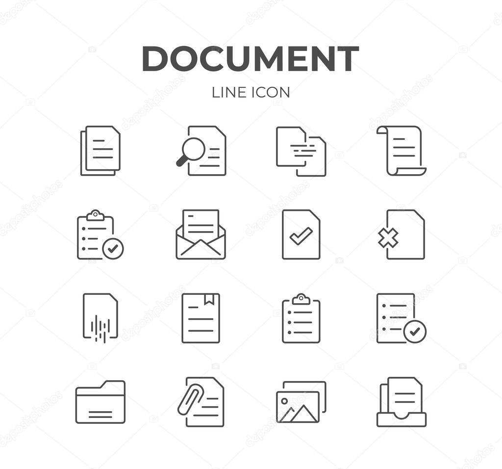 Document Line Icons Set