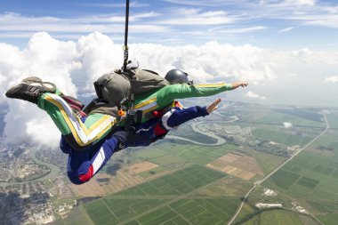 skydiving fotoğraf. Tandem.