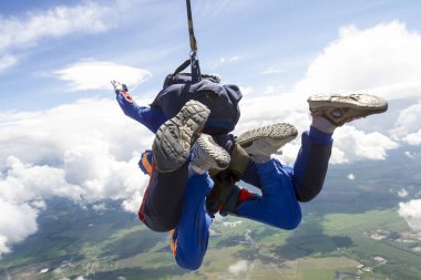skydiving fotoğraf. Tandem.