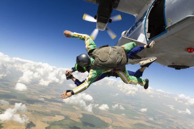 skydiving fotoğraf. Tandem.