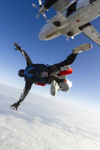 Skydiving fotoğraf. Tandem. — Stok fotoğraf