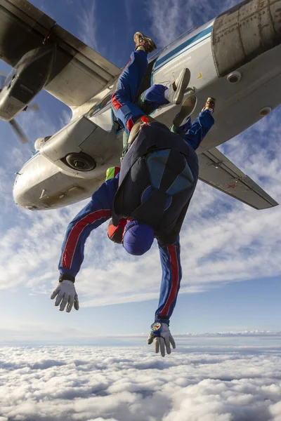 Fallschirmsprung-Foto. Tandem. — Stockfoto