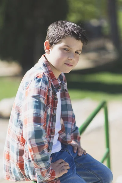 Portrait of a casual teen boy, outdoors — Stock Photo, Image