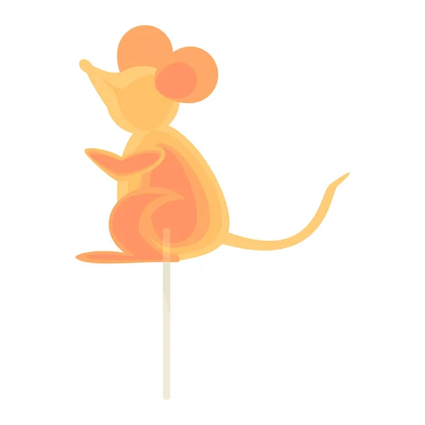Karamelové cukroví na hůl v podobě myši. — Stockový vektor