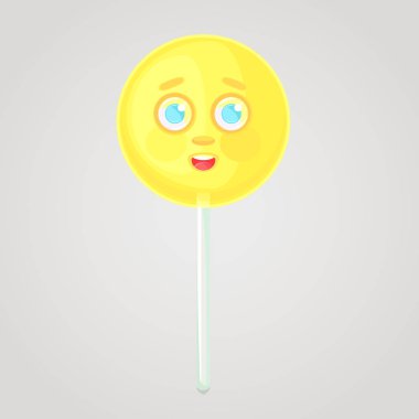 Sarı şeker duygusal bir simge, hacimli bir yüz, bir sopa ile değil. 