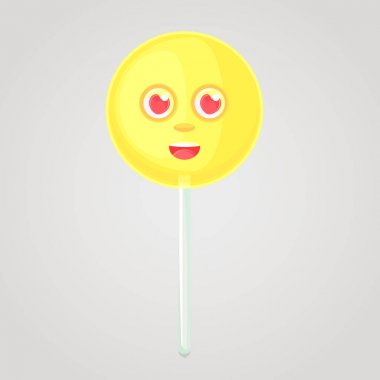 Sarı şeker duygusal bir simge, hacimli bir yüz, bir sopa ile değil.