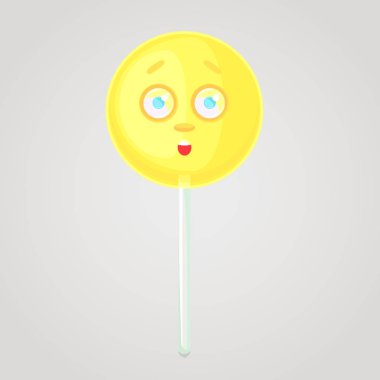 Sarı şeker duygusal bir simge, hacimli bir yüz, bir sopa ile değil.