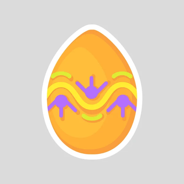 Пасхальное оранжевое яйцо на сером фоне . — стоковый вектор