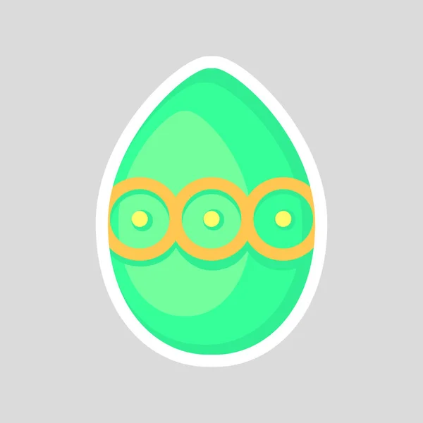 회색 배경에 고립 된 녹색 부활절 달걀. — 스톡 벡터