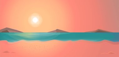 Akşam saat sahilde. 